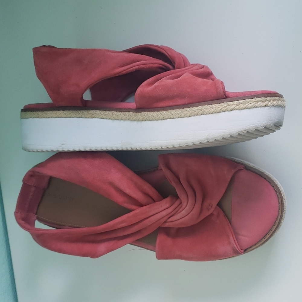 Caslon Pink Leather Summer Platform Sandals